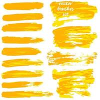 Collection of paint, ink brush strokes, brushes, blots vector