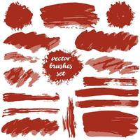 Collection of paint, ink brush strokes, brushes, blots vector