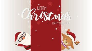 Merry Christmas and happy new year with cute Santa Claus vector