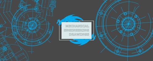 Abstract background concept mechanical engineering drawing. Engineering wallpaper vector