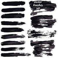 Collection of paint, ink brush strokes, brushes, blots vector