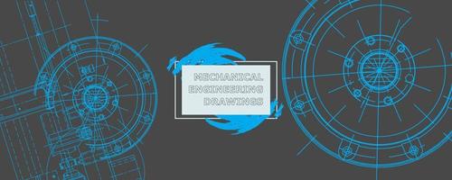 Abstract background concept mechanical engineering drawing. Engineering wallpaper vector