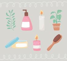 beauty routine icons vector