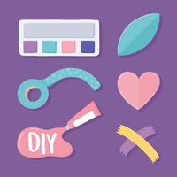 icons set craft and diy vector