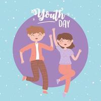 girl and boy celebrating vector