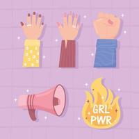 girl power cartoon vector