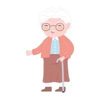 happy grandma with glasses vector