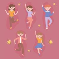 set of youth people vector