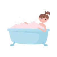 girl taking bath vector