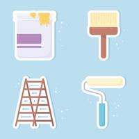 renovation paint color set vector