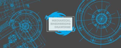 Abstract background concept mechanical engineering drawing. Engineering wallpaper vector