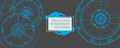 Abstract background concept mechanical engineering drawing. Engineering wallpaper vector