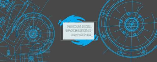 Abstract background concept mechanical engineering drawing. Engineering wallpaper vector