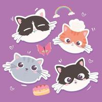 cute faces kitty vector