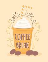 coffee break cold beverage vector