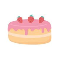 sweet cake with fruits vector