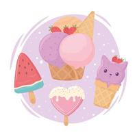 ice cream dessert vector