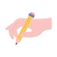 hand with a pencil vector