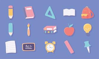 back to school set vector