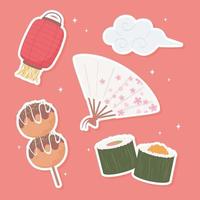 japanese culture and food vector