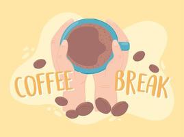 hands with coffee cup vector