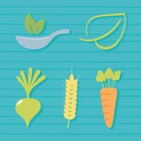 food fresh produce set vector