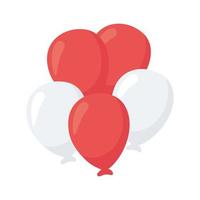 red and white balloons vector