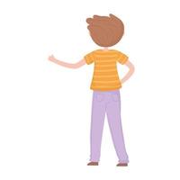 boy hand up cartoon vector