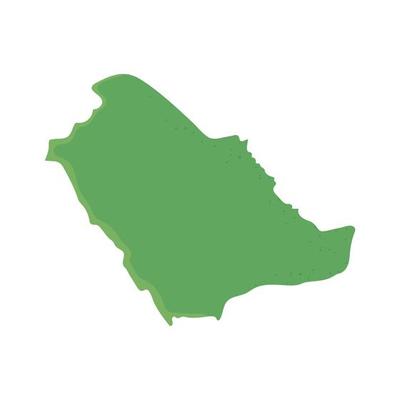 silhouette map arabia saudi
