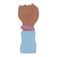 black raised hand in fist vector