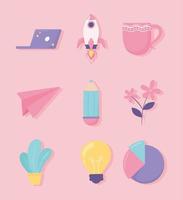 iconos de creatividad de inicio vector