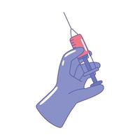 hand with syringe vector