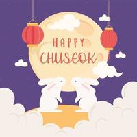 feliz tradición chuseok vector