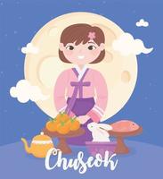 chuseok festive, greeting card vector