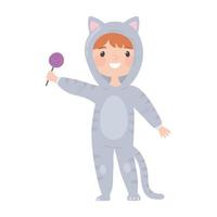 boy in costume cat vector