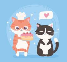 cartoon cute cats vector