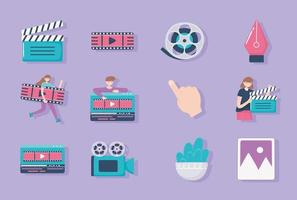 motion design icons set vector