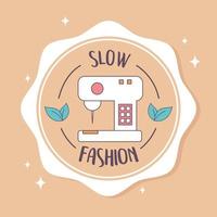 slow fashion badge vector
