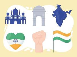 india independence set vector