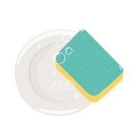 dish with a sponge vector