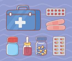 medical kit icons vector