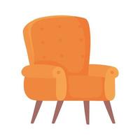 orange armchair interior vector