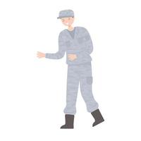 personaje de hombre soldado vector