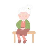 cute grandma sitting vector