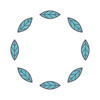 leaves shaped circle vector