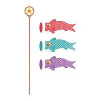 japanese koinobori fish flags vector