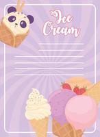 cartel de helado vector