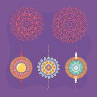 set of bracelet and mandalas vector