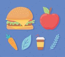 food healthy and unhealthy vector