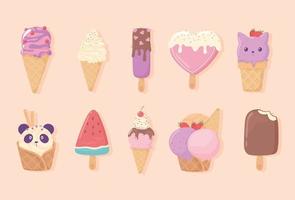 ice cream set vector